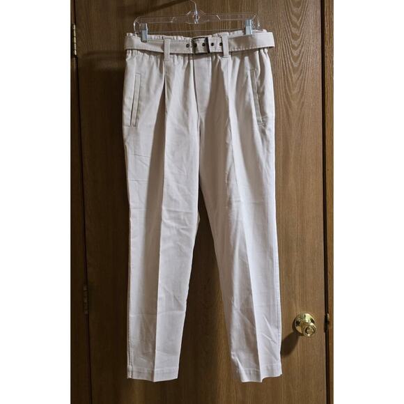Brunello Cucinelli Italian Single Pleated Paperbag Pants With Belt - Picture 2 of 13
